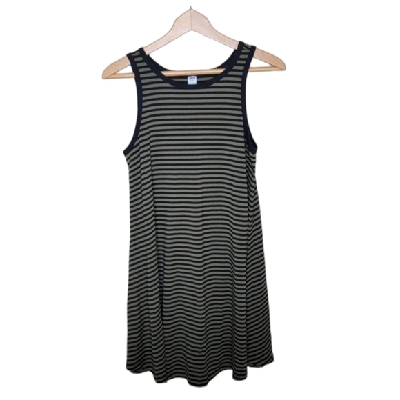 Old Navy | Olive Green & Black Striped Tank Dress Size Small - Picture 1 of 6